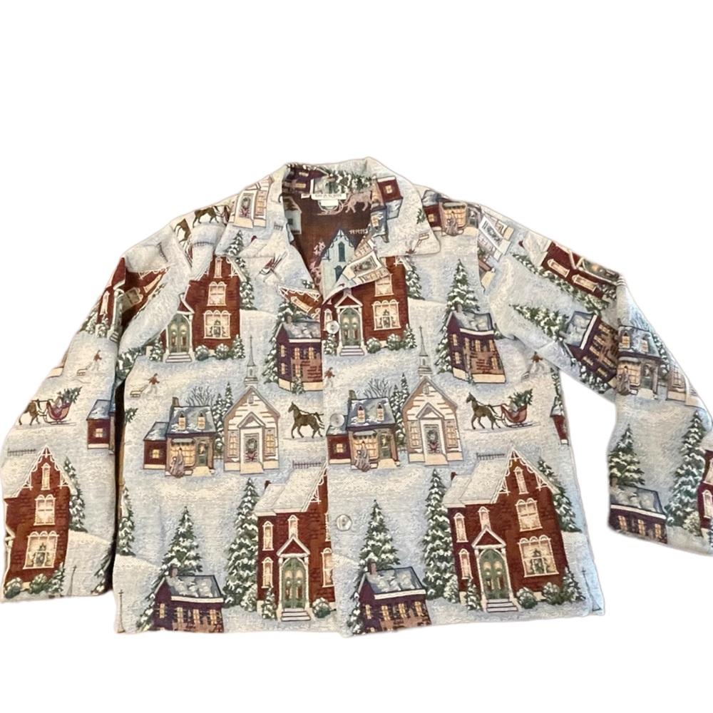 Vintage Shacket Krista Koeppe Collection winter scene size‎ xl